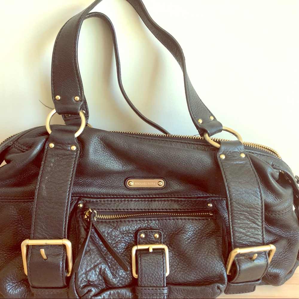 Black Leather MK Purse